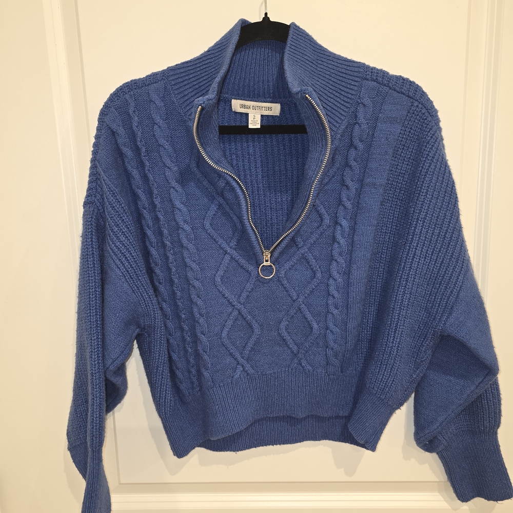 Urban Outfitters Blue Cable Knitβ Sweater Nautical Fisherman Coastal Women Small